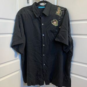 Tori Richard Embroidered Christmas Aloha Silk Blend Shirt Size 2X